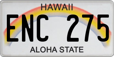 HI license plate ENC275