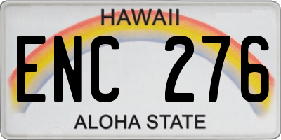 HI license plate ENC276