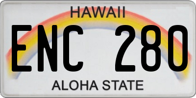 HI license plate ENC280