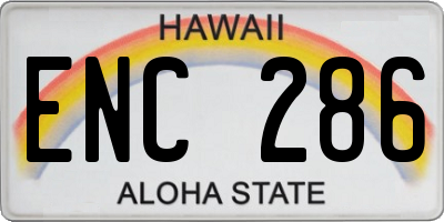 HI license plate ENC286
