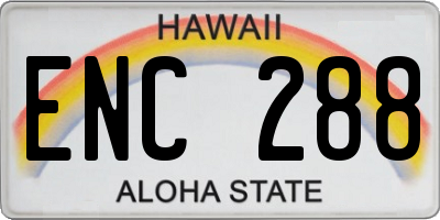 HI license plate ENC288