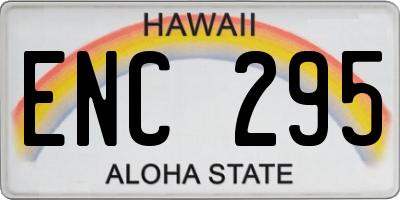 HI license plate ENC295