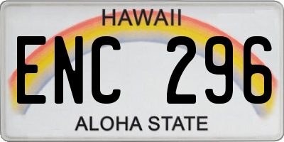 HI license plate ENC296