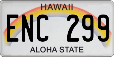 HI license plate ENC299