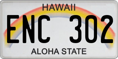 HI license plate ENC302