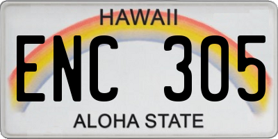 HI license plate ENC305