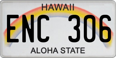 HI license plate ENC306