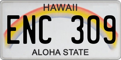 HI license plate ENC309