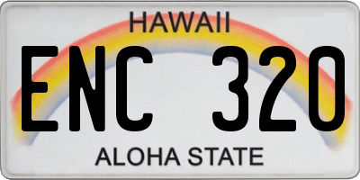 HI license plate ENC320