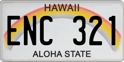HI license plate ENC321