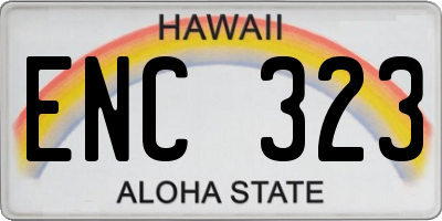 HI license plate ENC323