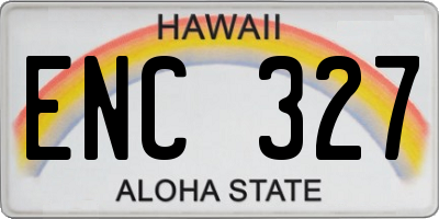 HI license plate ENC327