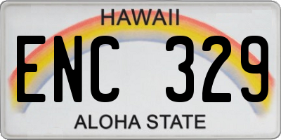 HI license plate ENC329