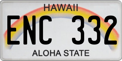 HI license plate ENC332