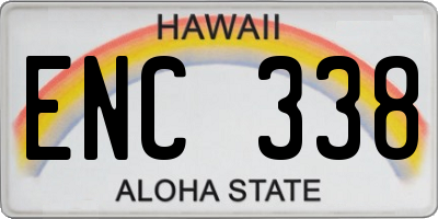 HI license plate ENC338