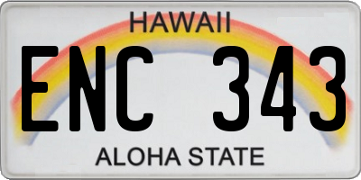 HI license plate ENC343