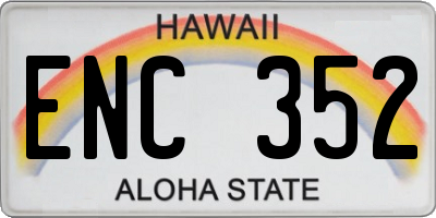 HI license plate ENC352