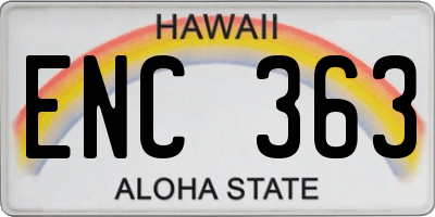 HI license plate ENC363