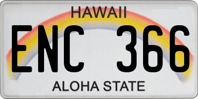 HI license plate ENC366