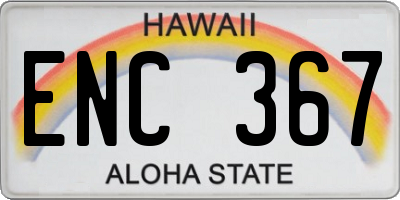 HI license plate ENC367