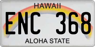 HI license plate ENC368