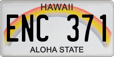 HI license plate ENC371