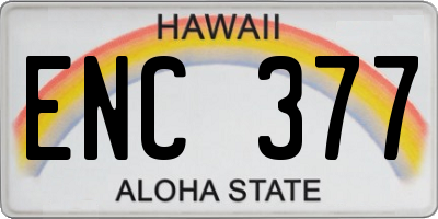 HI license plate ENC377