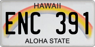 HI license plate ENC391