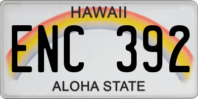 HI license plate ENC392