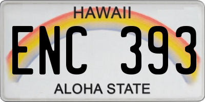 HI license plate ENC393