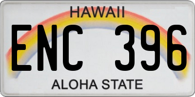 HI license plate ENC396