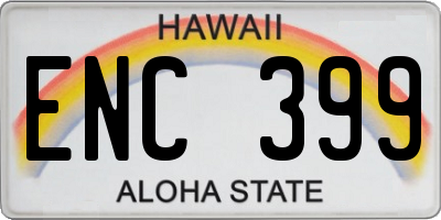 HI license plate ENC399