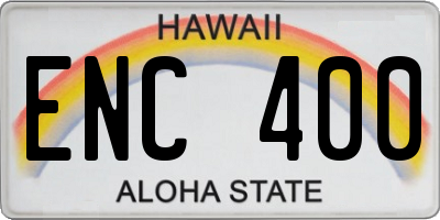 HI license plate ENC400