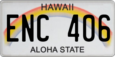 HI license plate ENC406