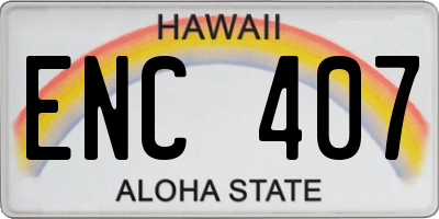 HI license plate ENC407