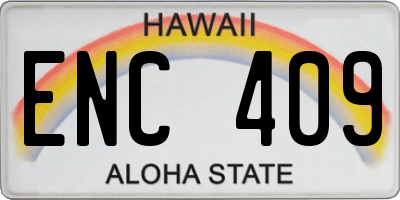 HI license plate ENC409