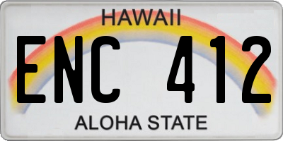 HI license plate ENC412