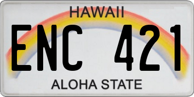 HI license plate ENC421