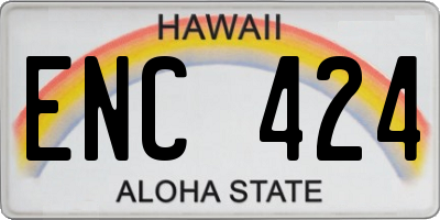 HI license plate ENC424