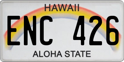 HI license plate ENC426