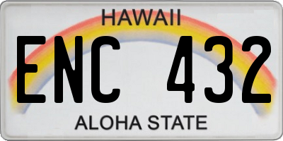HI license plate ENC432