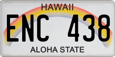 HI license plate ENC438