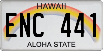 HI license plate ENC441