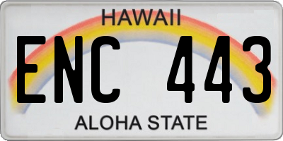 HI license plate ENC443
