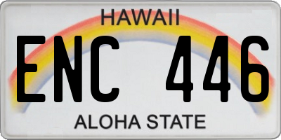 HI license plate ENC446