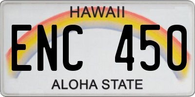 HI license plate ENC450