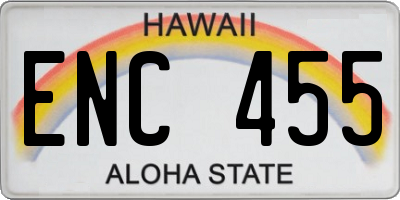 HI license plate ENC455