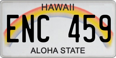 HI license plate ENC459