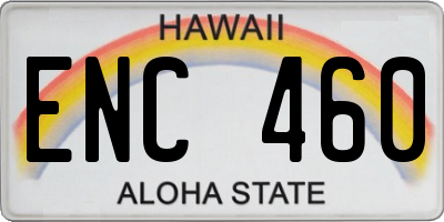 HI license plate ENC460