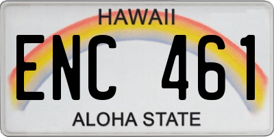 HI license plate ENC461
